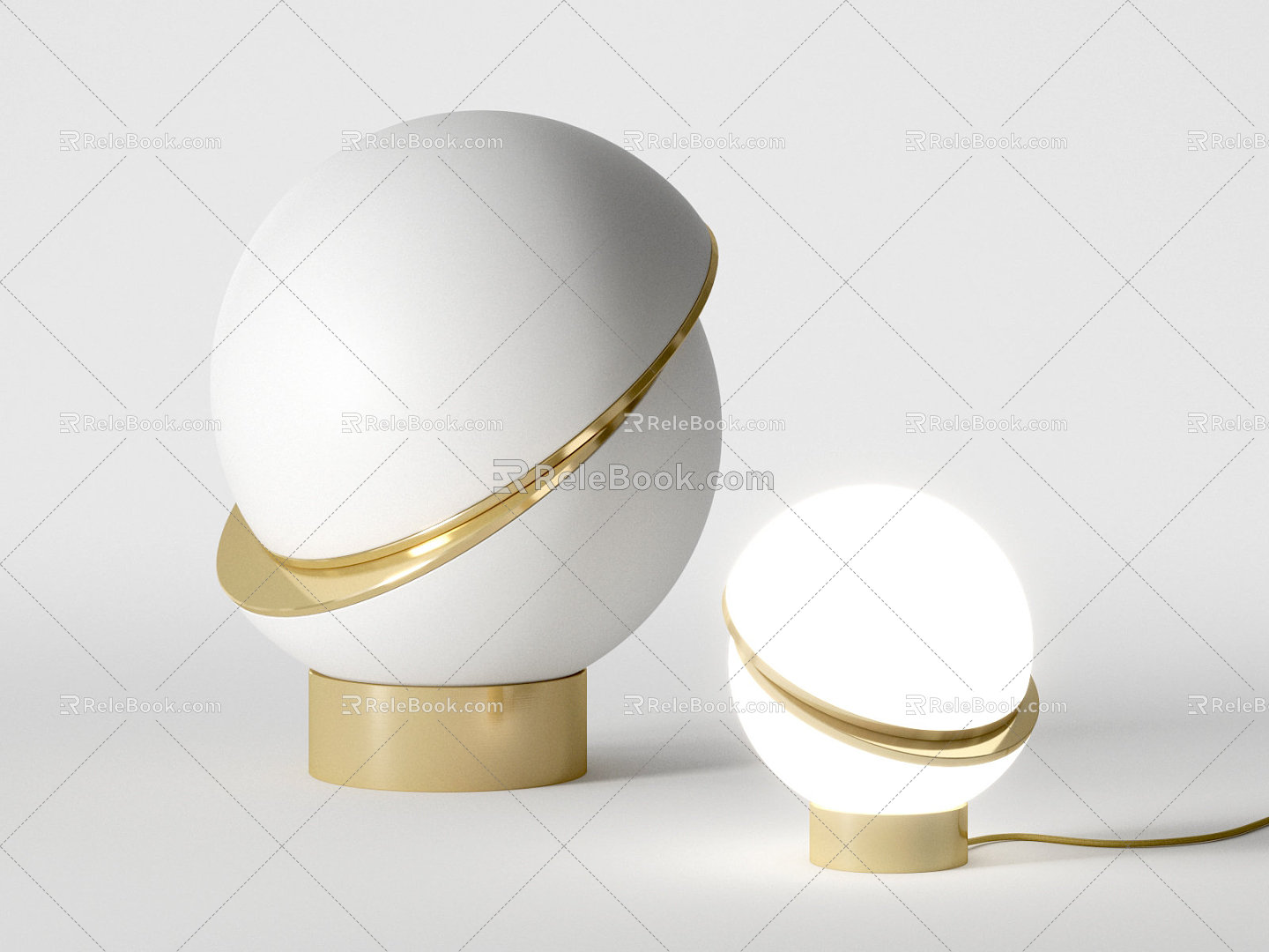 Modern Table Lamp Crescent Spherical Table Lamp 3d model