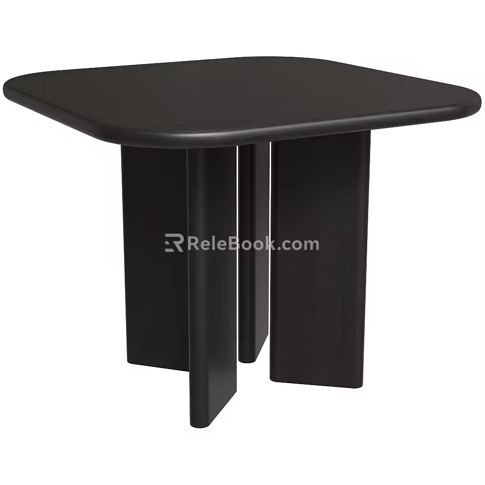 Tivoli Modern Dining Table Minimalist Dining Table Square Dining Table Log Dining Table Black Dining Table 3d model
