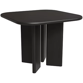 Tivoli Modern Dining Table Minimalist Dining Table Square Dining Table Log Dining Table Black Dining Table 3d model