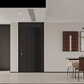 Modern Minimalist Cream Tone Living And Dining Room Interior Design With Cozy Furniture And Lighting