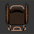 Modern Wheelchair Design With Copper Frame Brown Seat And Large Wheels