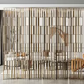 Light Luxury Screen Metal Screen Partition 3d model