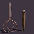 Essential Hardware Tools Featuring Rustic Scissors And Sharp Awl For Workshop Use 3d model