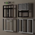 Casement Windows With Various Designs Wooden Metal Frames And Blinds For Home