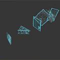 Abstract Metal Structure Models Featuring Geometric Shapes And Art Installation Frames
