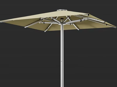 Outdoor Beige Sunshade Canopy With Metal Frame And Support Pole For Patio Use 3d model