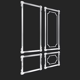American Style Sofa Background Wall Decorative Modeling Carved Wall Non-gypsum Line Corner Flower Non-gypsum Line Border Line Photo Frame Mirror Frame European Style Ceiling Decoration French PU Line Corner Flower 3d model