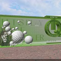 2023 Qingkent Junior Golf Masters Tournament With Green Backdrop And Golf Balls