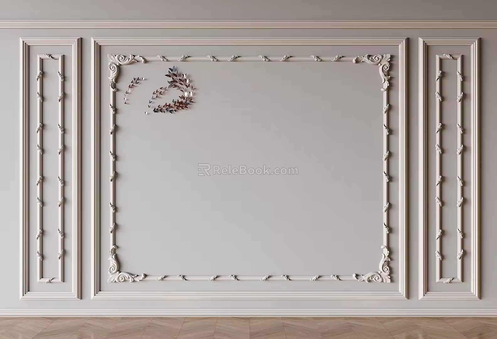 French Gypsum Line Component Gypsum Carved Line Sofa TV Gypsum Line Background Wall 3d model