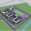Modern School Architecture Primary School 3d model