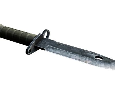 Tactical Weapon Knife With Metal Blade Hole Black Handle And Non Slip Design 3d model