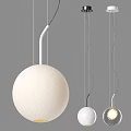 Modern White Spherical Pendant Lights With Wavy Texture For Interior Decor 3d model