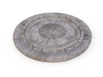 Rustic Circular Stone Structure With Intricate Interlocking Patterns And Textured Design 3d model