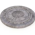 Rustic Circular Stone Structure With Intricate Interlocking Patterns And Textured Design 3d model