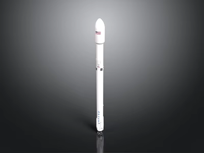 White Vertical Space Rocket Launch Vehicle For Modern Aerospace Missions 3d model