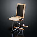 Simple Modern Dining Chair With Wooden Seat And Metal Frame For Home Interior