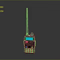 Black Walkie Talkie With Long Antenna Blue Screen And Colored Buttons