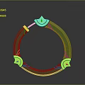 Stylish Green Circular Bracelet With Yellow Decorations And Emerald Gemstones