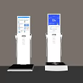 White Standing Medical Devices With Digital Display And Health Monitoring Platform