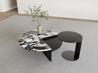 Modern Italian Minimalist Bulgari Marble Coffee Table Stainless Steel Marble Stone 3d model