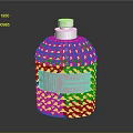 Stylish Transparent Liquid Container With Diamond Pattern Silver Cap And Label Area