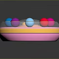 Round Daily Use Product With Colorful Buttons White Body Gold Trim And Pink Base