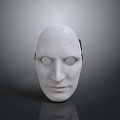 White Mask With Smooth Surface And Round Eye Holes For Daily Use