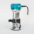 Makita Blue And Silver Industrial Router With Clear Shield Black Base And Ergonomic Design