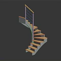 Modern Spiral Staircase Design With Wooden Treads And Metal Railing