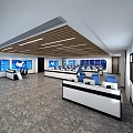 Modern Monitoring Room Science and Technology Command Center 3d model