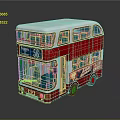 Red Commercial Double Decker Bus With White Roof London Route 66 And Advertisement Stickers