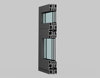 Modern window group corner 3d model