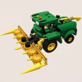 Green Lego Farm Utility Vehicle With Yellow Harvesting Blades And Wheels