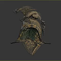 Ancient Decorative Helmet With Intricate Golden Black Patterns And Eagle Ornament