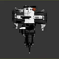 Mechanical Equipment 3D Model With Black Body Metallic Pipes Knobs And Red Component
