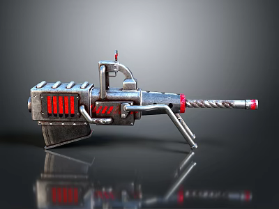 sci-fi style heavy firepower weapon heavy firepower weapon machine gun sci-fi weapon future weapon industrial style gun heavy machine gun metal weapon 3d model