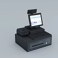 Commercial Cash Register Equipment With Display Screen Keyboard And Cash Drawer