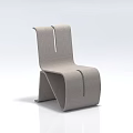 Light Gray Modern Minimalist Single Chair With Curved Fabric Structure For Interior Decor