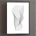 Abstract Black White Curved Line Artwork In Modern Framed Wall Decor