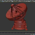 Industrial Satellite Communication Equipment With Parabolic Reflector And Metal Frame Base