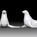 White Reptile Figurines Resting On Gray Surface Against Black Background