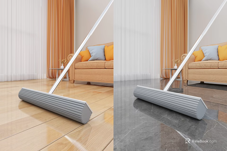 Household Cleaning Mop Tool for Efficient Wood and Marble Floor Cleaning in Living Room 3d model 