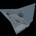 Gray Stealth Fighter Jet with Flying Wing Design and Smooth Surface 3d model