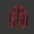 Purple Leather Jacket With Chest Pockets And White Shirt Inside Casual Style Design