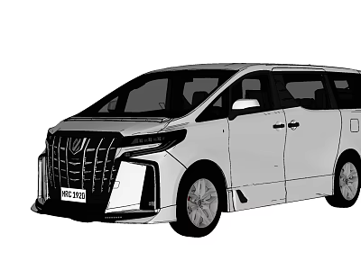 White Luxury MPV Car Exterior Design With Front Grille And Sleek Body 3d model
