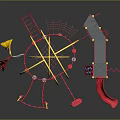 Red And Yellow Children's Playground Structure With Slide Climbing Frame Swings And Arches
