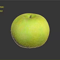 Ripe Green Apple With Glossy Surface Isolated On Black Background