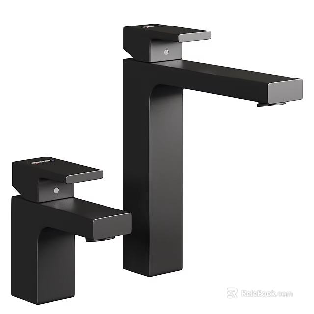 Black Modern Faucet With Sleek Design For Contemporary Bathroom Decor 3d model 