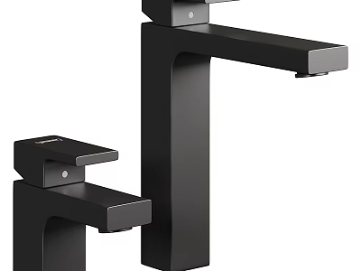 Black Modern Faucet With Sleek Design For Contemporary Bathroom Decor 3d model