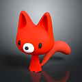 Cute Red Fox Stuffed Toy With Big Ears And White Nose Design
